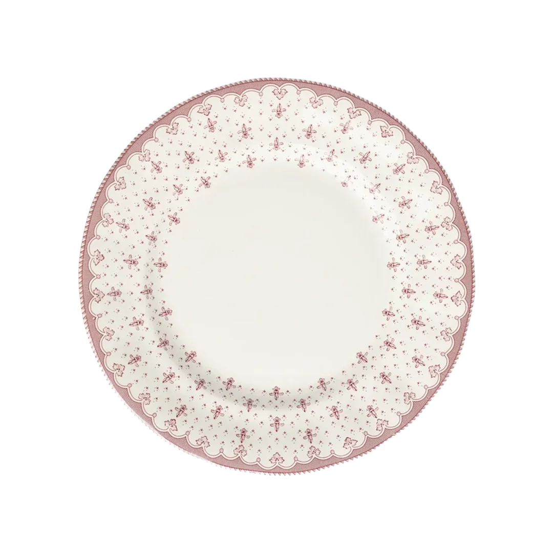 Plato Llano Flor de Lis Rosa