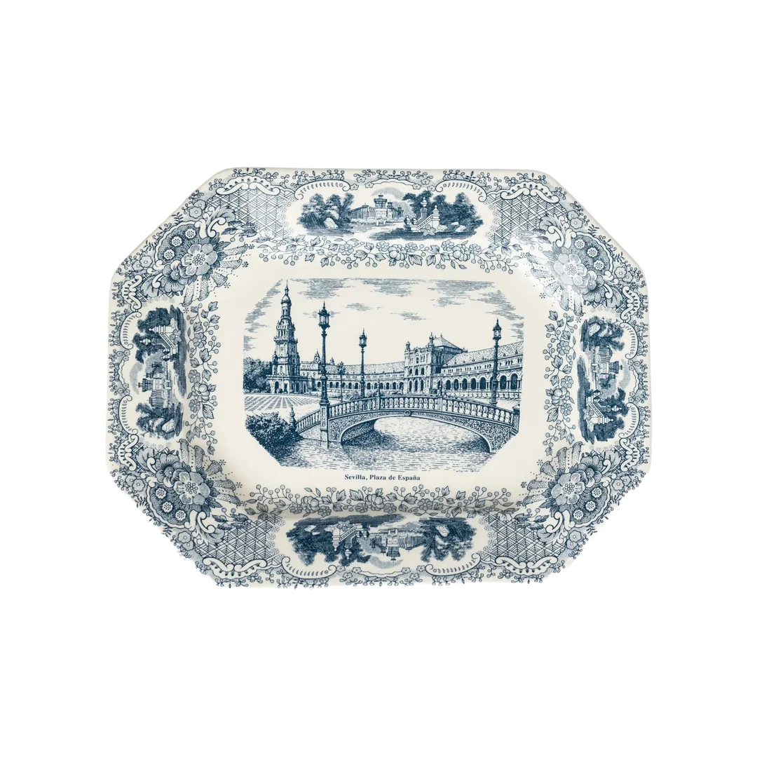 Vistas Plaza de España Tray, Blue