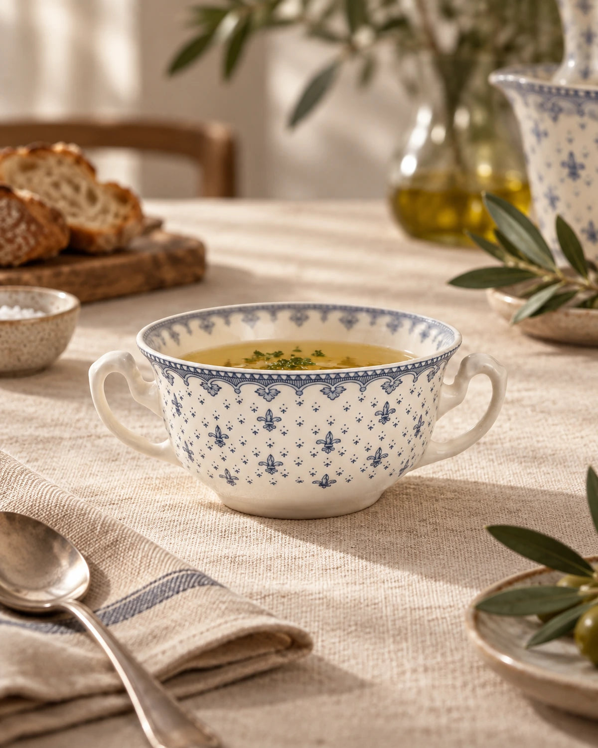 Flor de Lis Azul Consommé Cup