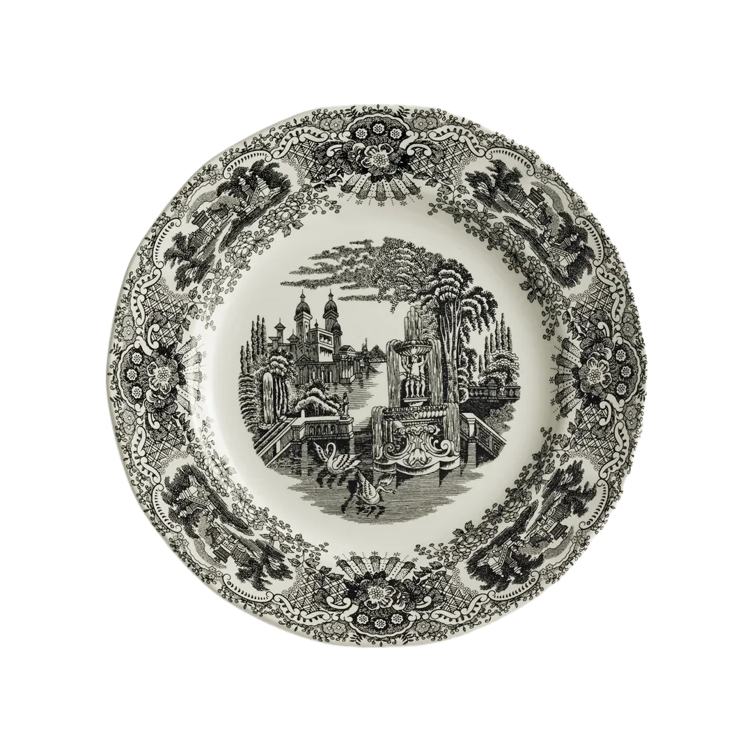 Plato Llano 28 Cm. Negro Vistas