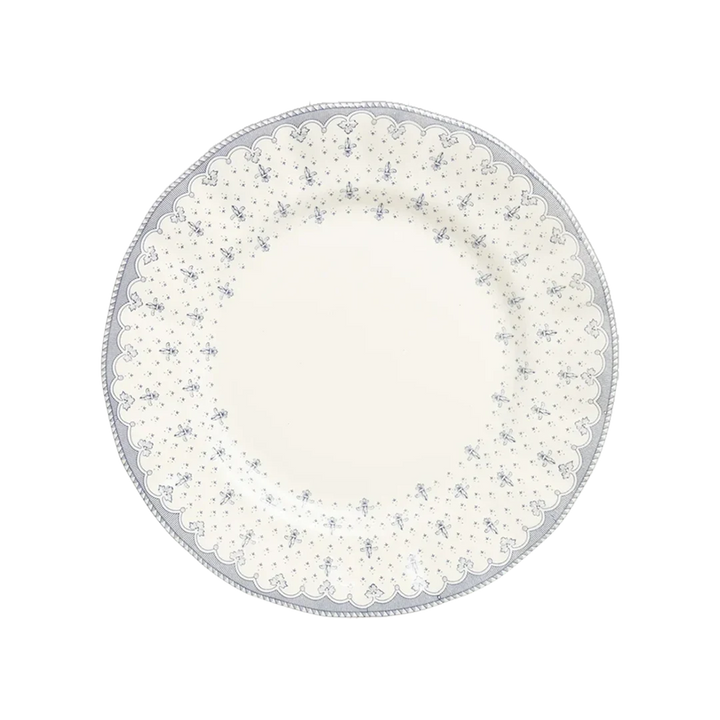 Plato Llano Flor de Lis Azul