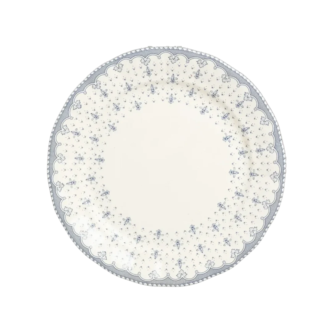 Plato Pastas Flor de Lis Azul