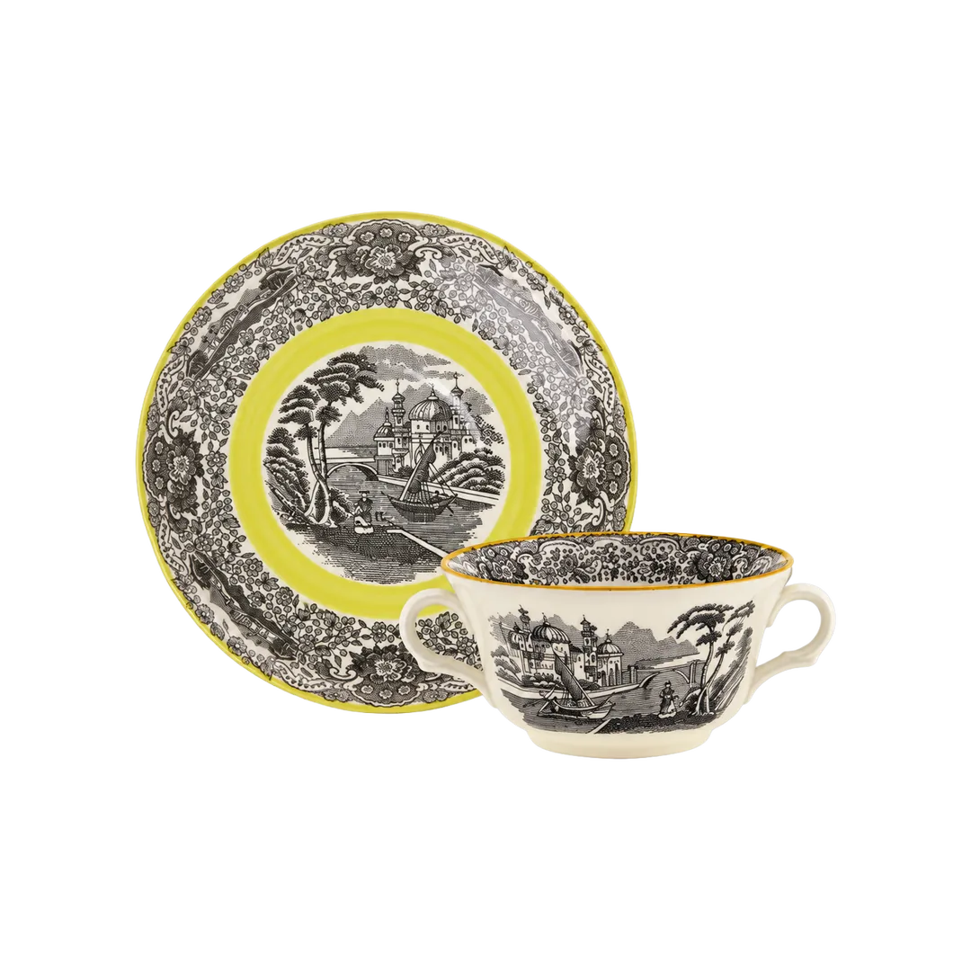 N. Vistas Amarillo A. Stewart Consommé Cup and Saucer
