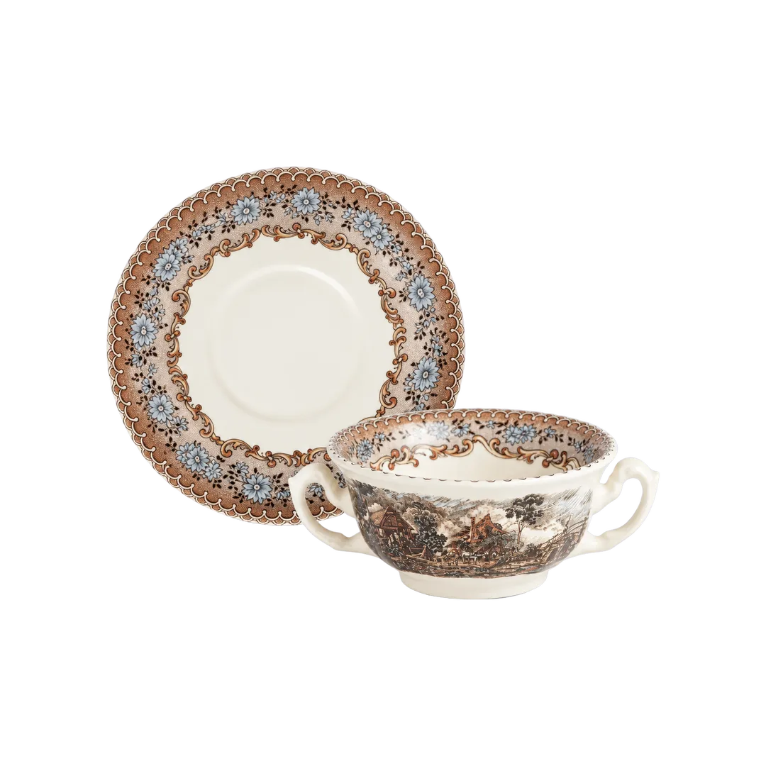 Taza Consomé Con Platillo Viejo Molino