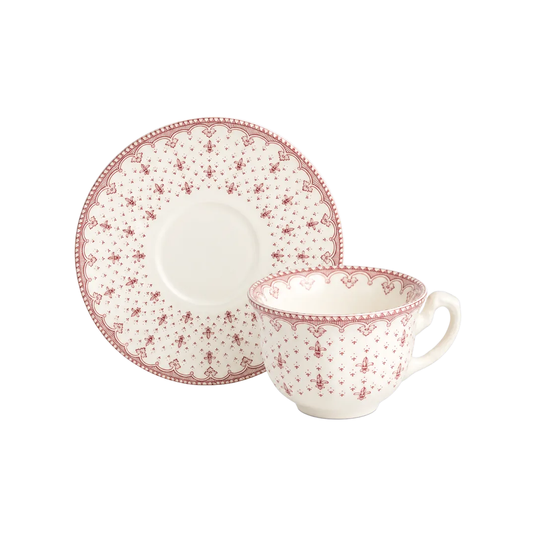 Flor de Lis Rosa Breakfast Cup and Saucer