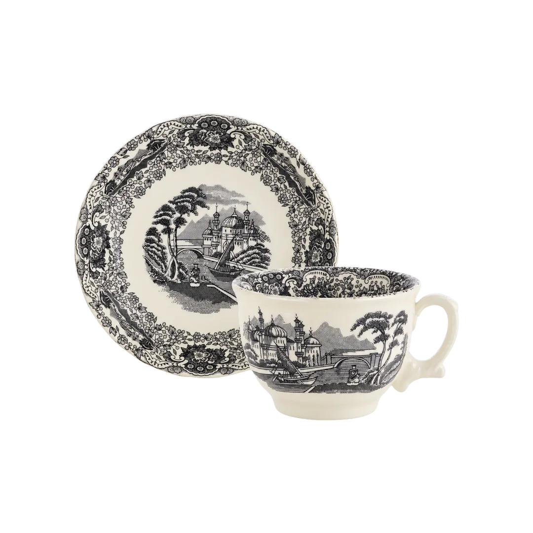 Negro Vistas Breakfast Cup and Saucer