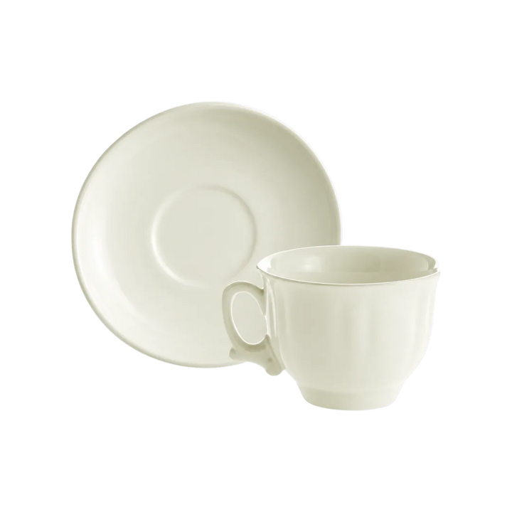Taza Desayuno Con Platillo Ochavada Blanco