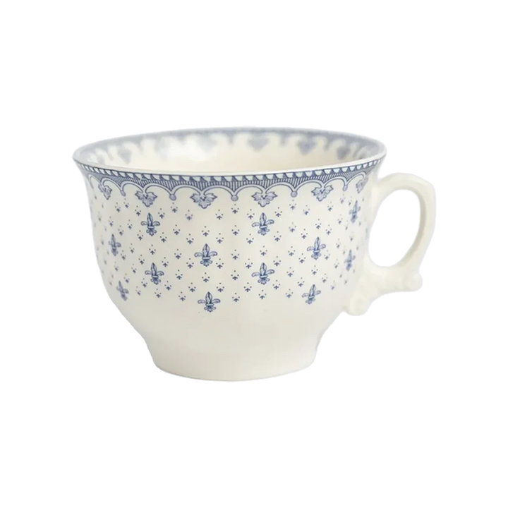 Taza Desayuno Flor de Lis Azul