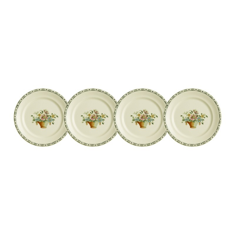 Set de 4 platos de pan colección Canasto Floral