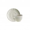 Set de 4 tazas de té con platillos colección Imperio Blanca
