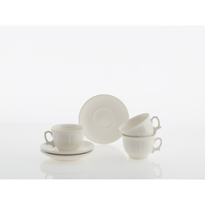 TAZA DESAYUNO CON PLATILLO OCHAVADO BLANCO