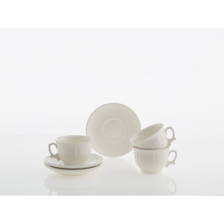 TAZA DESAYUNO CON PLATILLO OCHAVADO BLANCO