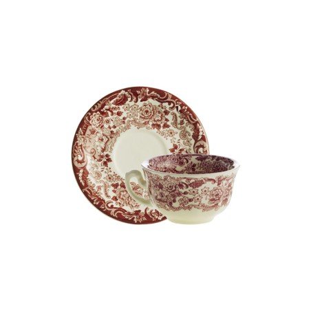 TAZA CAFE CON PLATILLO 202 ROSA