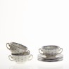 TAZA CONSOME CON PLATILLO FLOR LIS AZUL