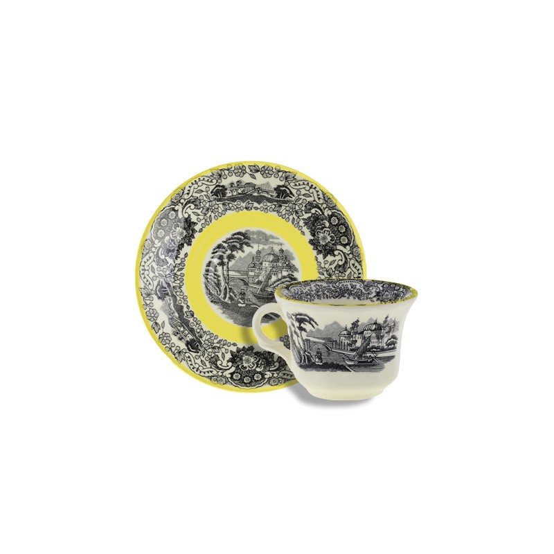 TAZA CAFE CON PLATILLO N. VISTAS AMARILLO A.STEWART