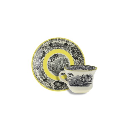 TAZA CAFE CON PLATILLO N. VISTAS AMARILLO A.STEWART