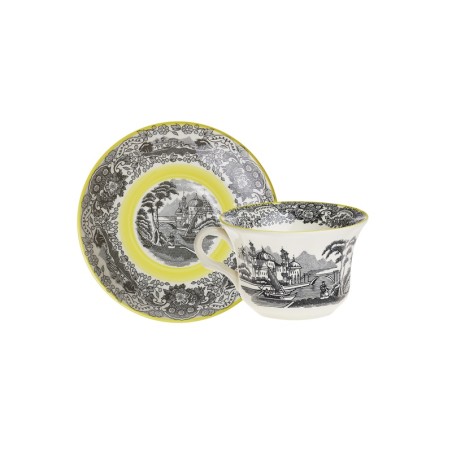 TAZA TE CON PLATILLO N. VISTAS AMARILLO A.STEWART