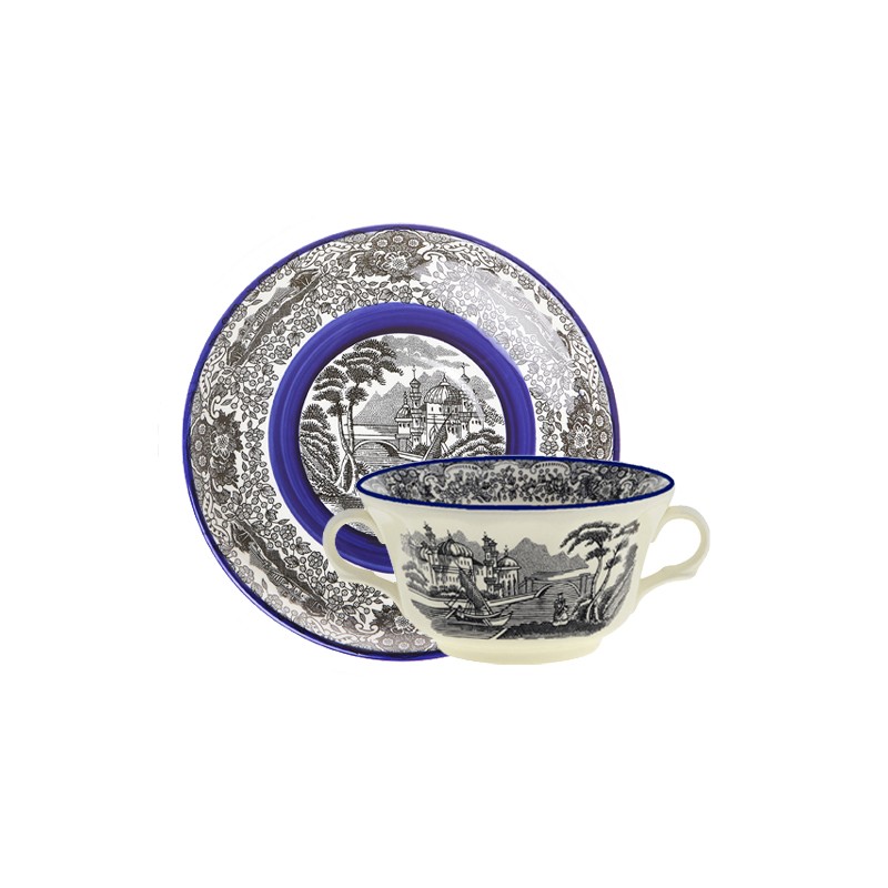 TAZA CONSOME CON PLATILLO N. VISTAS AZUL A. STEWART