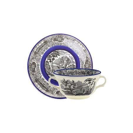 TAZA CONSOME CON PLATILLO N. VISTAS AZUL A. STEWART