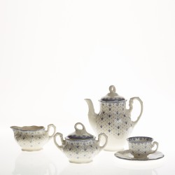 JUEGO CAFE 27 P. FLOR LIS AZUL