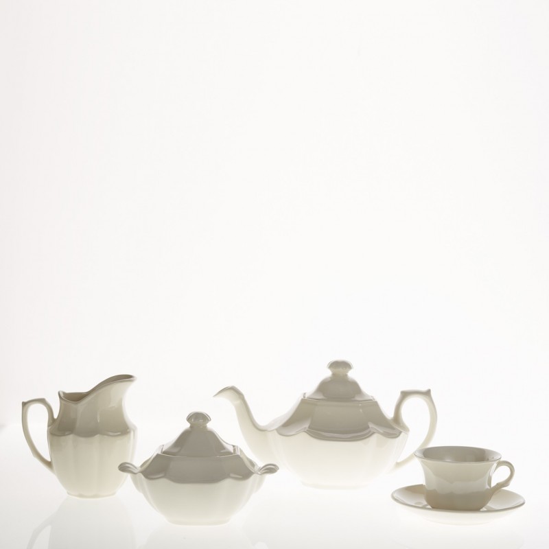 Juego de té de 15 piezas colección Ochavada Blanca