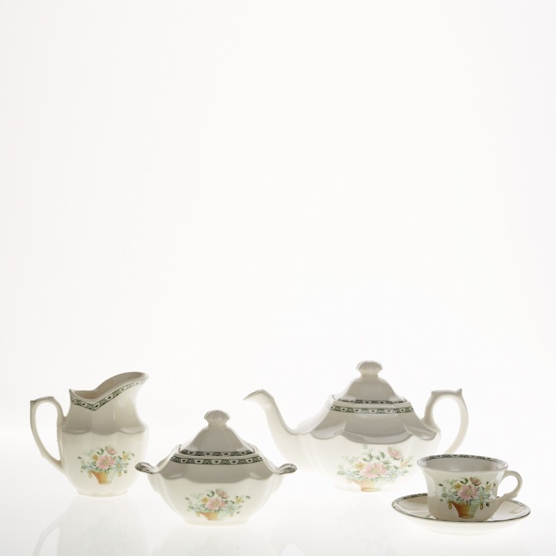 Juego de té de 15 piezas colección Canasto Floral