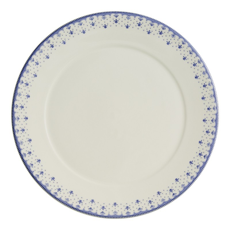 Set de 4 platos llanos 28 cm Flor de Lis Azul - La Cartuja de Sevilla