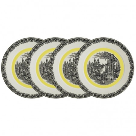 Set de 4 bajo-platos colección Negro Vistas Yellow by Aaron Stewart