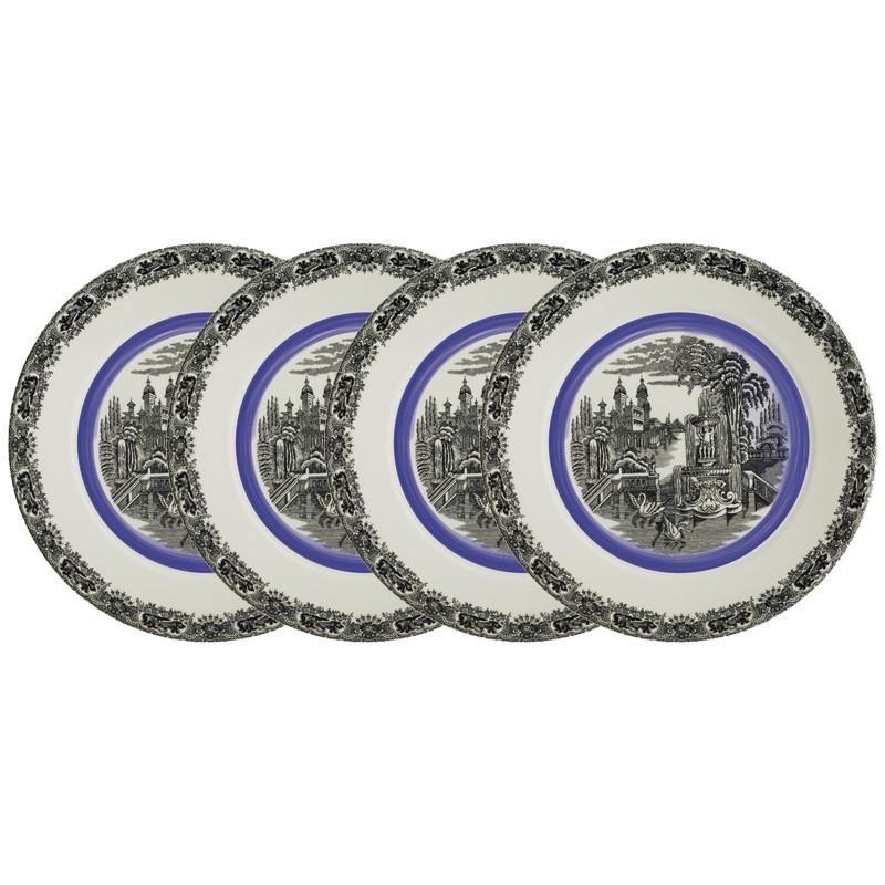 Set de 4 bajo-platos colección Negro Vistas Blue by Aaron Stewart