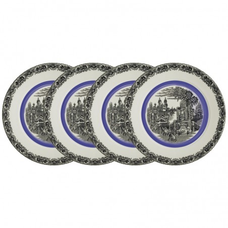 Set de 4 bajo-platos colección Negro Vistas Blue by Aaron Stewart