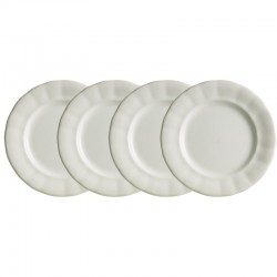 Set de 4 platos llanos 28 cm colección Aurora Blanca