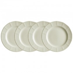 Set de 4 platos llanos 28 cm colección Ochavada Blanca