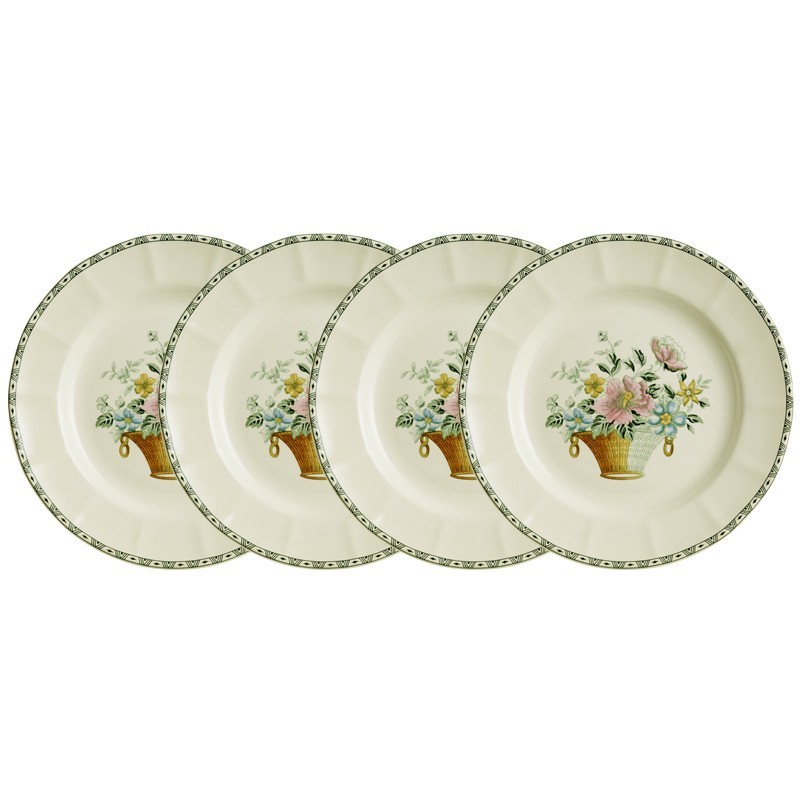 Set de 4 platos llanos colección Canasto Floral