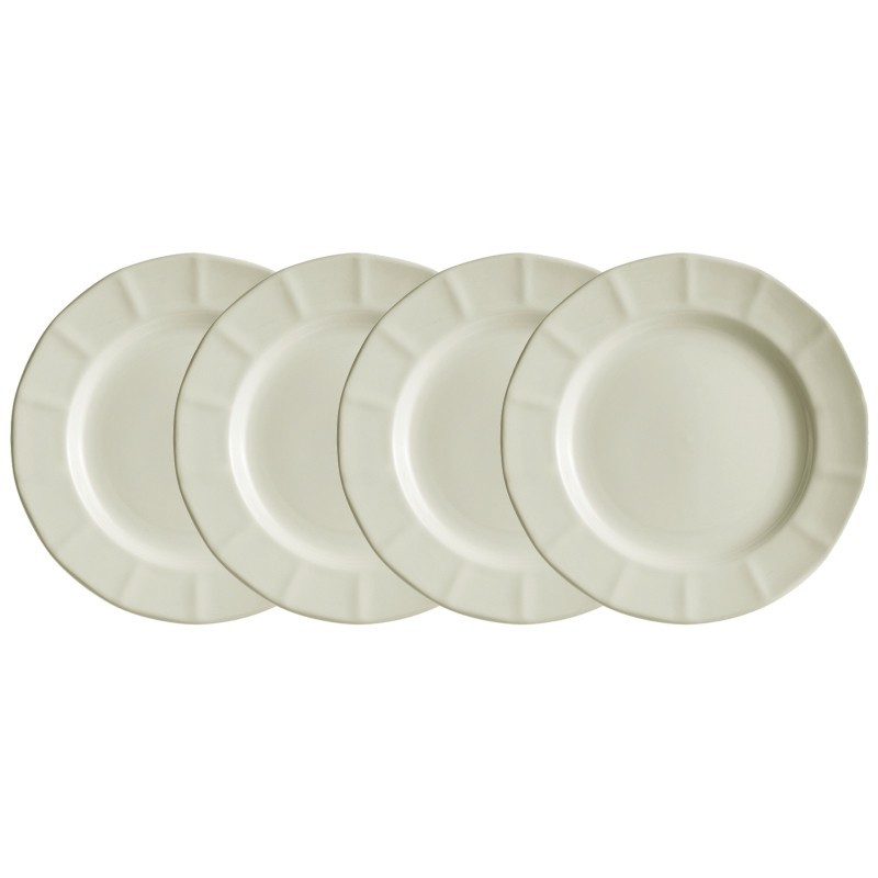 Set de 4 platos llanos colección Ochavada Blanca