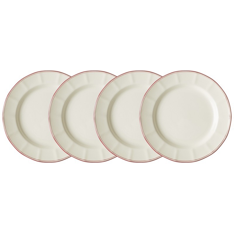 Set de 4 platos llanos colección Basic Line Red