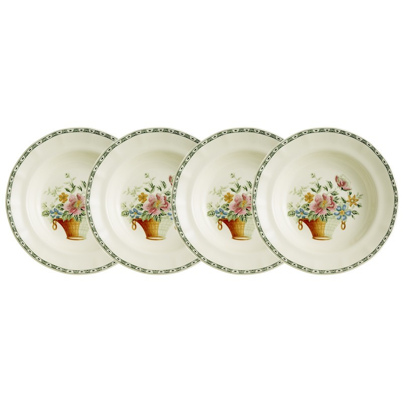 Set de 4 platos hondos colección Canasto Floral