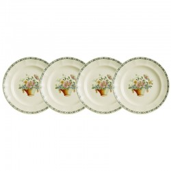 Set de 4 platos de postre colección Canasto Floral