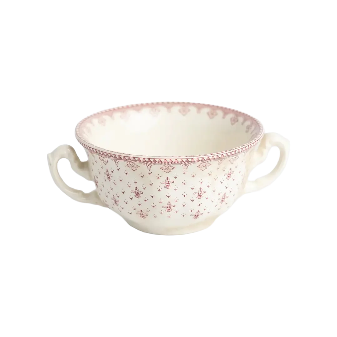 Taza Consomé Flor de Lis Rosa