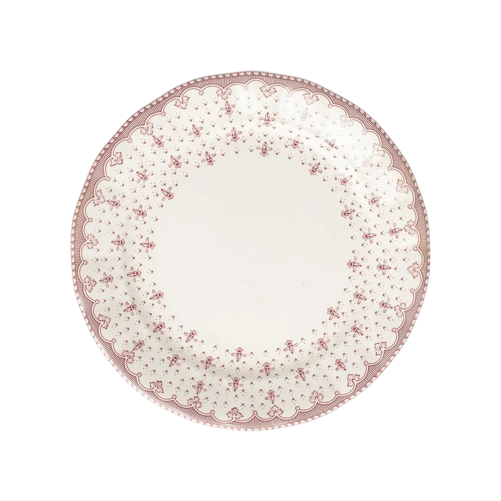 Plato Postre Flor de Lis Rosa