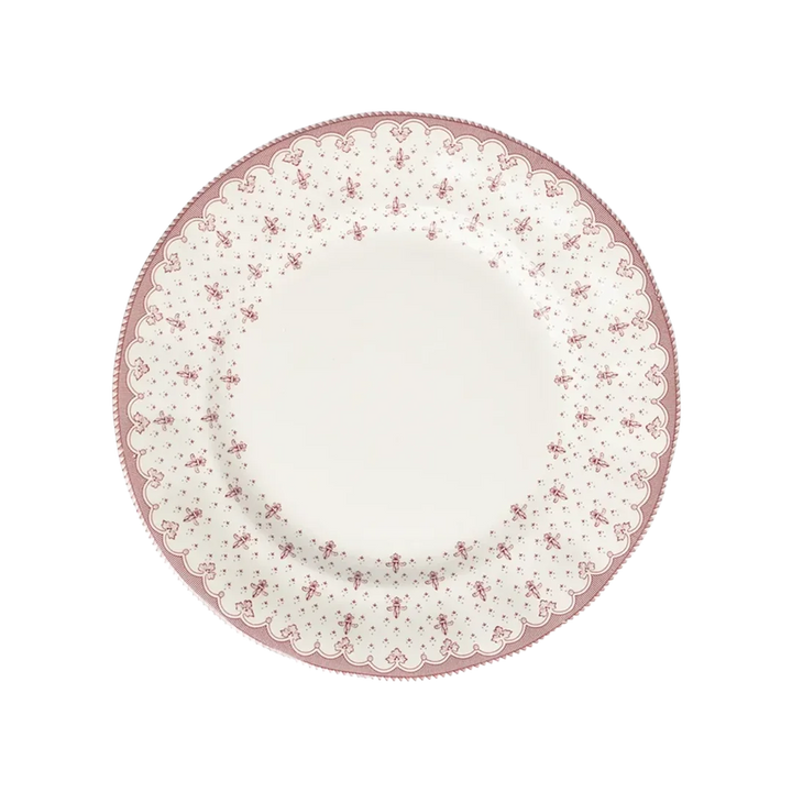 Plato Llano Flor de Lis Rosa