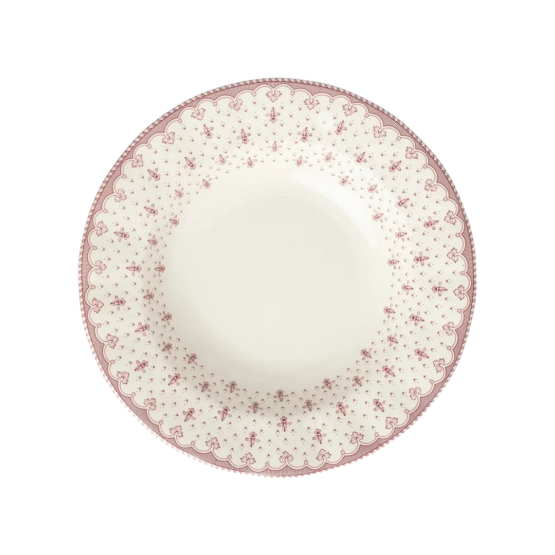 Plato Hondo Flor de Lis Rosa