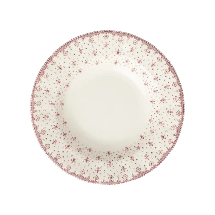 Plato Hondo Flor de Lis Rosa
