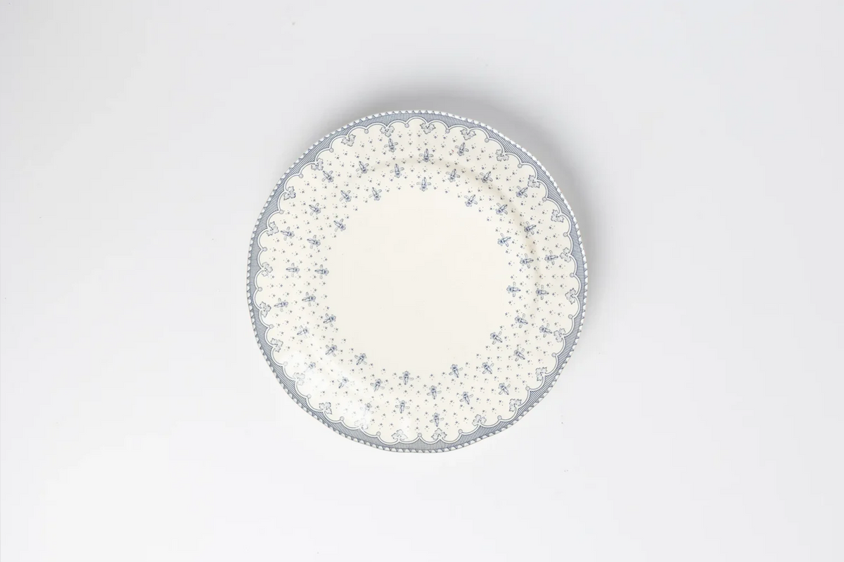 Plato Pastas Flor de Lis Azul