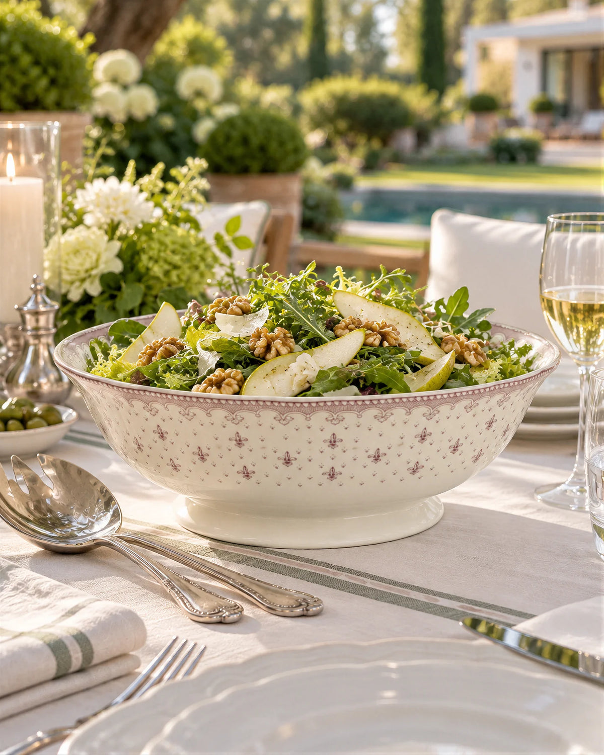 Flor de Lis Rosa Salad Bowl