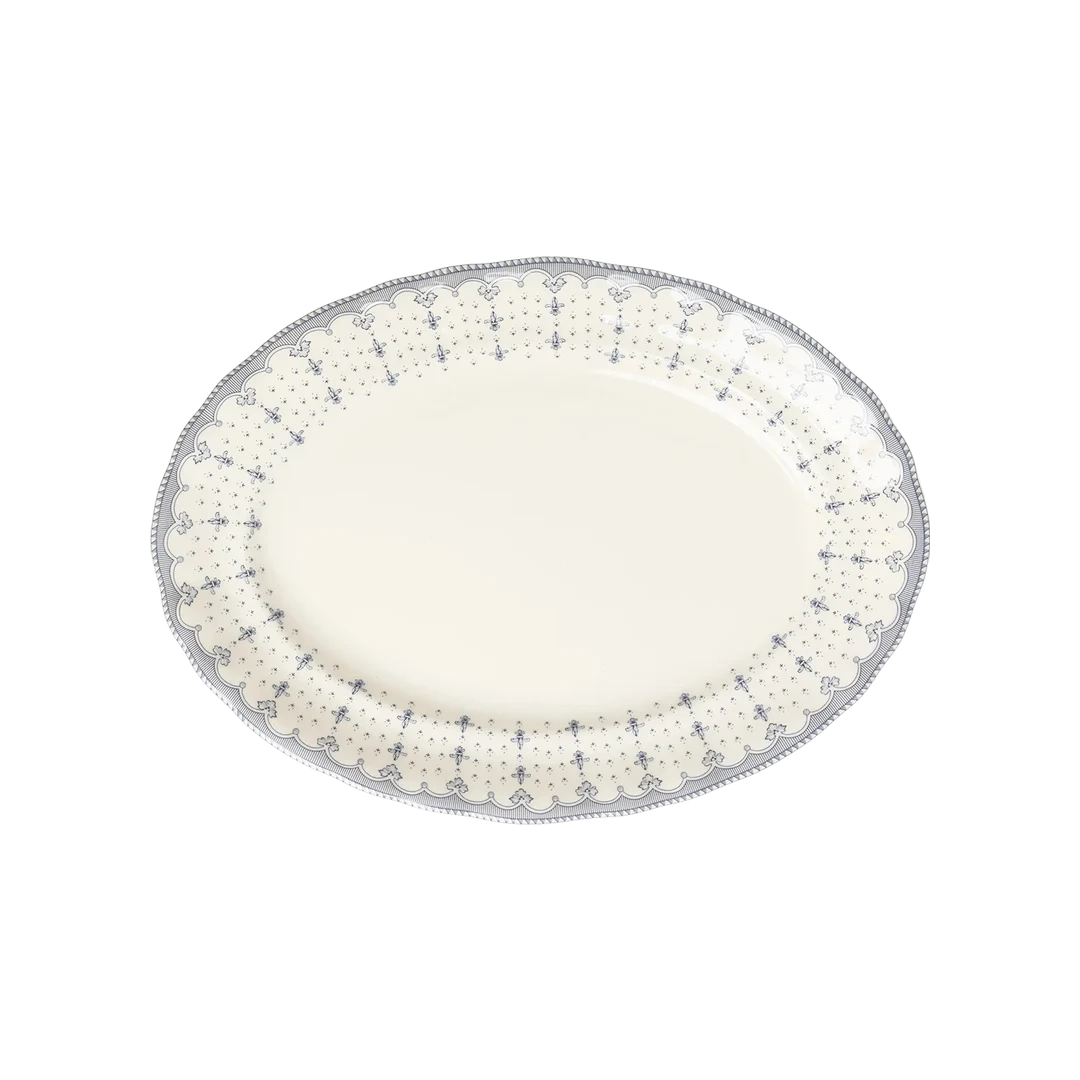 Flor de Lis Azul Large Platter