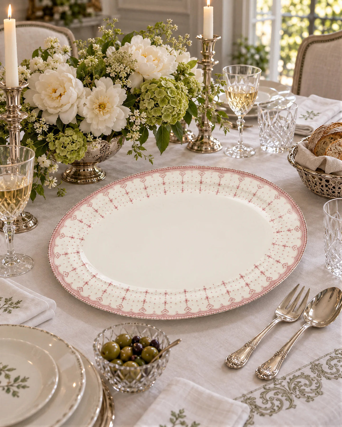 Flor de Lis Rosa Large Platter