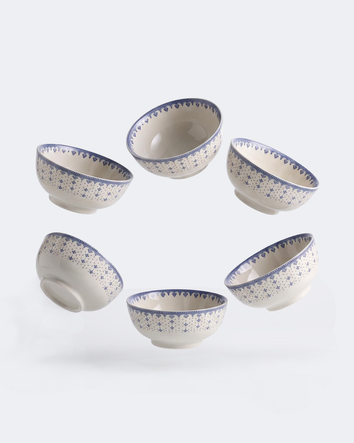 Flor de Lis Azul Set of 6 Mini Bowls