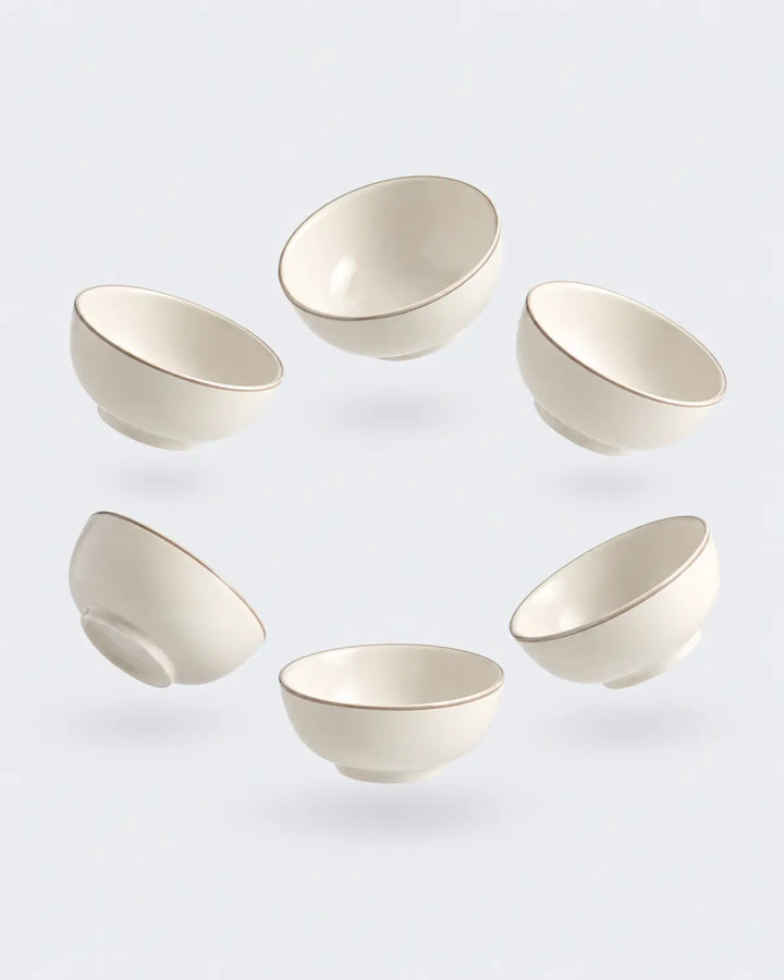White Set of 6 Mini Bowls