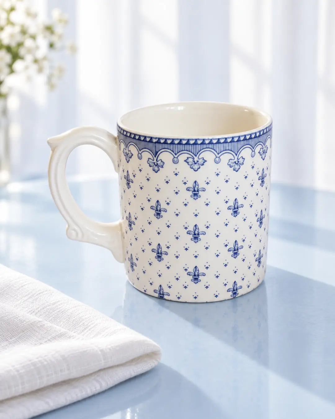 Mug Flor de Lis Azul