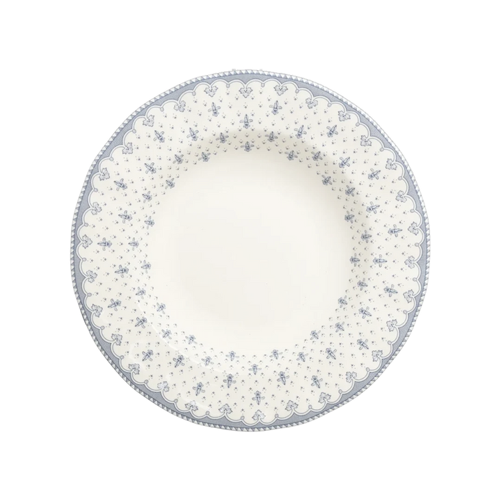Plato Hondo Flor de Lis Azul